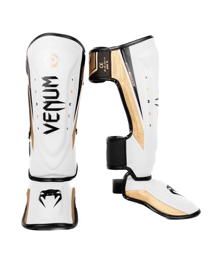 VENUMレッグガードELITEEVOSHINGUARDS//レガースキックボクシングスパーリング安全装置脛かばい立て格闘技(Large白いことxゴールド)