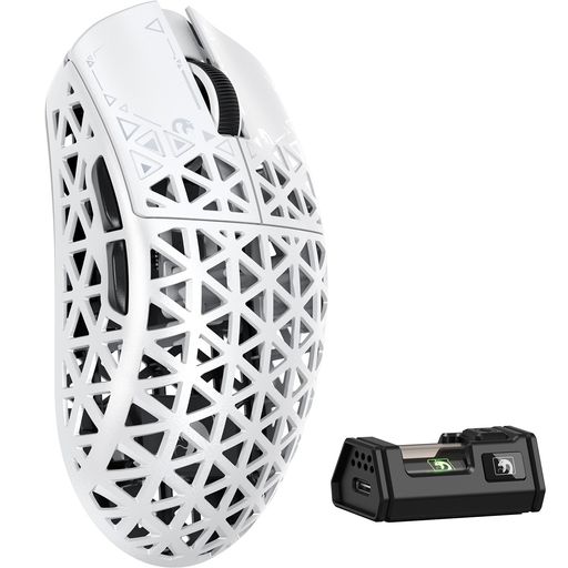 MAMBASNAKE M5 Ultra 炭素衣料繊維製無線電話ゲーミングマウス 超軽さ39g足し加えるさっ引く3 PAW3950MAX 無線電話 8000hz 2.4g/bluetooth/USB-C Nordic52840(白いこと)