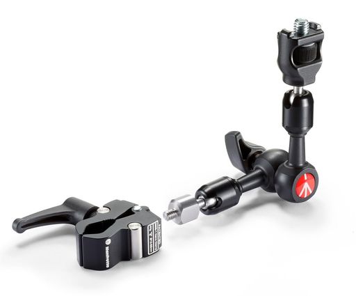 マンフロット(Manfrotto)フリクションアームカメラアクセサリーアーム長さ15cm長3/8ネジ回転防止タイプ・1/4ネジナノクランプ付属マンフロット190055三脚に最適動画撮影用モニター取付LED取付…