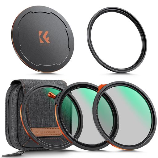 K&F CONCEPT 77mm 磁気式フィルターセット True Color CPL+可変ND2-32+ブラックミスト1/4+マグネット式アダプターリング+マグネット式レンズキャップ+フィルターケース (Nano-Xcel)|シュガーライトSTORE