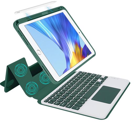 MiieadooiPadAir11インチキーボードケース(第5/4世代対応)/iPadPro11インチ(1st-3rd)対応-マジックキーボード風トラックパッド付き着脱式保護ケースペンシルホルダー内蔵(緑)