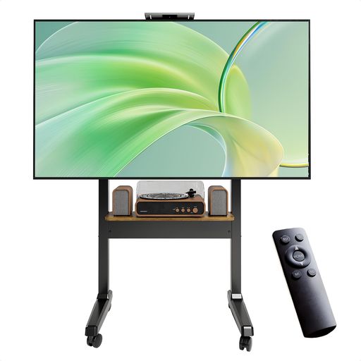 Claiksテレビスタンド電動昇降キャスター付きハイタイプテレビ台37-86インチ対応棚付き移動式高さ調整メモリー機能自立式イーゼル型省スペース上下昇降液晶TVスタンドモニタースタンド…
