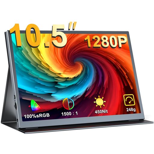 楽天市場】KEEPTIMEモバイルモニター10.5インチFHD1280Pモバイル