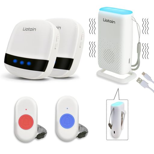 LIOTOIN白衣の天使電話を掛ける身寄り用召し出す呼びりん介護用呼びりん無線電話介護呼びりんまさかの時ボタンコールボタン注意報取り合わせ呼びりんよびだし呼びりん介護(携帯型傍受機1個+繋ぎはたご屋傍受機2個+変速機機2個...