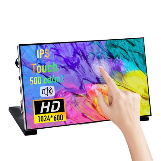 GeeekPi7インチタッチスクリーンディスプレイ1024x600IPSLCDHDMI内蔵スピーカーおよびブラケット付きRaspberryPi5/4B/3B+/Zero/400WindowsJetsonBananaPi