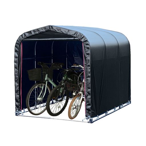 南栄工業(Nan-a Corporation) サイクルハウス 3台用BK 本体一式 ブラック 開口1.56x奥行2.2x高さ1.65m BK 自転車 バイク 倉庫 車庫 耐水圧50,000mm 高耐久 国産 日本産｜シュガーライトSTORE