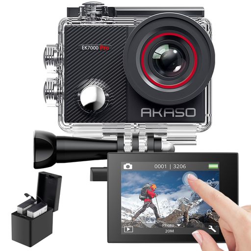 AKASO EK7000 Pro 動き写真器 4K 2000万絵素 タッチパネル式 Type-C外の方マイクロホン相応う 手ブレ手を加える WIFI積み上げる 広角水晶体 40m雨合羽 水中写真器 HDMI最終生産物 運動競技 2つ1350mAh蓄電池 十分な量なアクセサ…