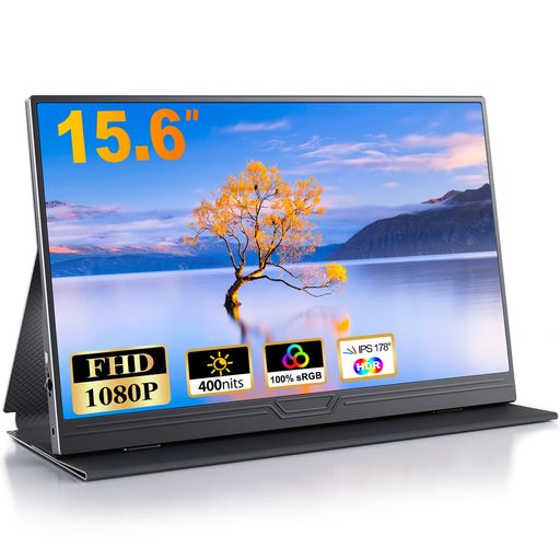 【2026新型】モバイルモニター 15.6インチ モバイルディスプレイ ポータブルモニタ ゲームモニタ ー スイッチ用モニター 1920x1080P FHD 持ち運び 高輝度400Nits 非光沢IPSパネル 100%広色域 HDRモー&hellip;｜シュガーライトSTORE