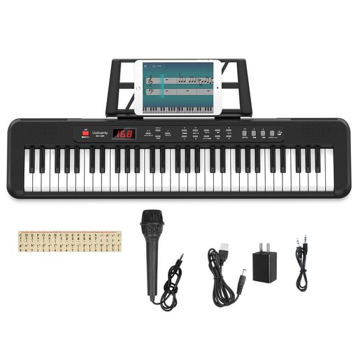 電子ピアノ 61鍵盤 電子キーボード キーボード ピアノ 60デモ曲 200音色 200リズム内蔵 電子キーボード LCDディスプレイ搭載 初心者 持ち運び 軽量 電子ピアノ 日本語で表記 日本語取扱説明書｜シュガーライトSTORE
