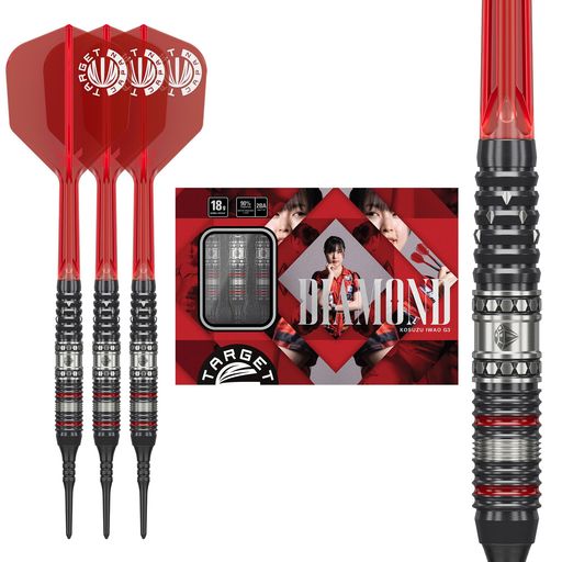 TargetJapan(ターゲットジャパン)PRIMESERIESDIAMONDG390%18G2BASOFTTIPDARTS90%タングステンK-FlexNo.6(シェイプ)2BAソフトチップダーツセット|