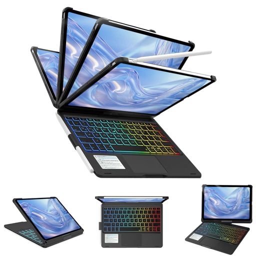 IVEOPPE i-Pad Air 11インチ ケース M3 iPad マジックキーボード Pro 11インチ 第4/3/2/1世代用 高精度タッチパッド付きケース iPad Air M2 360度回転/180度反転 ipad Air 第5/4世代|シュガーライトSTORE