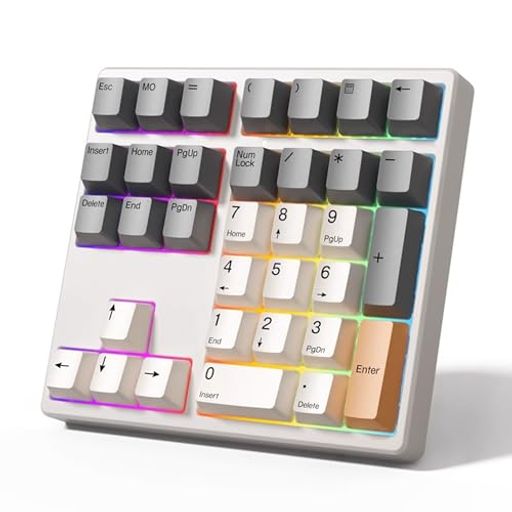 BRIMFORDテンキーメカニカルマクロキーボードVIA対応VIAでキーマップを変更可能テンキーボード有線接続矢印キーRGBバックライトホットスワップ支持34キーPBTキーキャップ茶軸黄軸赤軸省力…