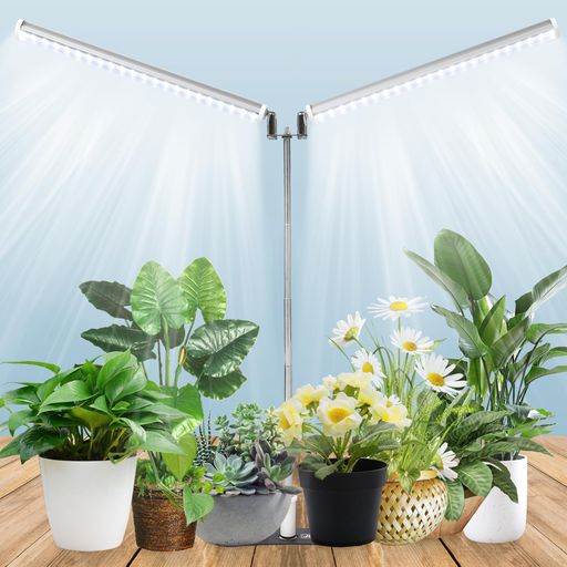 JCBritw植物育成ライトLED調整可能なデュアルヘッドT12白色6500Kフルスペクトル植物ライト屋内植物用多肉植物育成観葉植物水耕栽培用ライト野菜工場植物栽培工場家庭菜園室内園芸