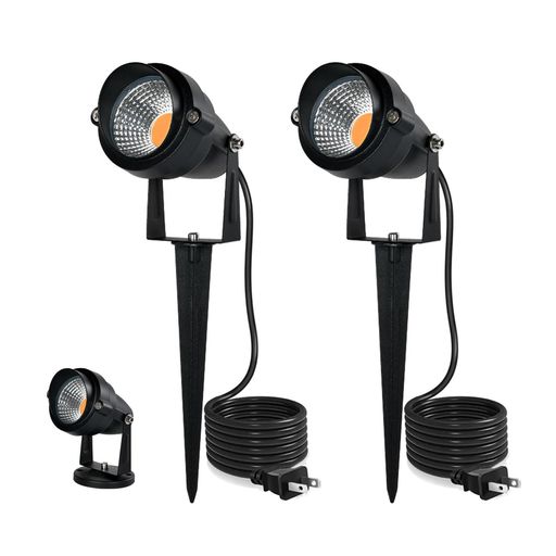 LEDガーデンライト電球色2700K10W防水屋外用1280ルーメンガーデンスポットIP66防水庭園灯上下左右に回転可能芝生ライト風景ライト、地中埋込型&壁掛け式二通り取り付け方法5万時間の寿命、…