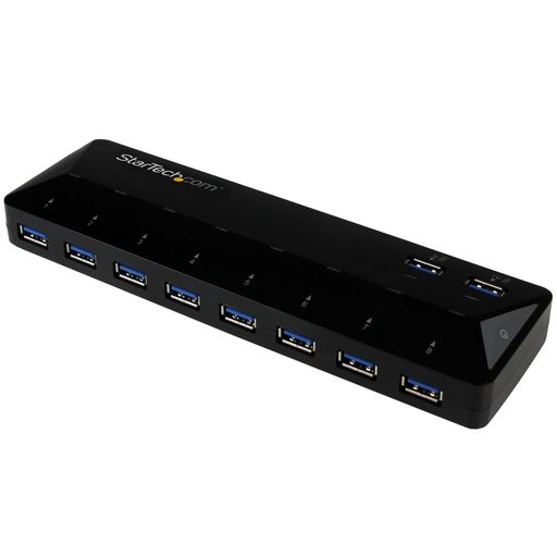 StarTech.com 10ポート USB 3.0ハブ 急速充電専用ポート搭(2ポート x 1.5A) ST103008U2C｜シュガーライトSTORE