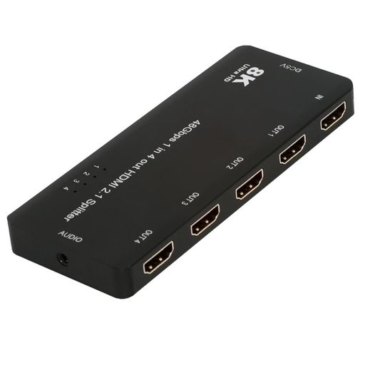 Cablecc 4界面 8K@60サイクル 4K@120サイクル HDMI 2.1 スプリッター 1インプット交通信号を4最終生産物画面に分かち合う、3.5粍オーディオ相応う HDCPスタック繋ぎ合わせる相応う なおなお書き5相応う