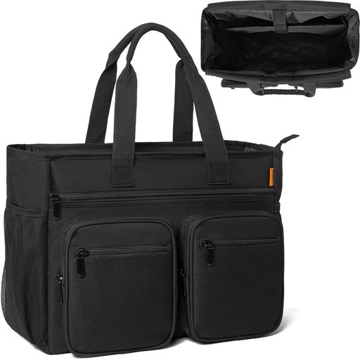 [AKOZLIN]訪問看護バッグ看護師訪問往診メディカルバッグ大容量A4ブラックM-40x16x31.5cm