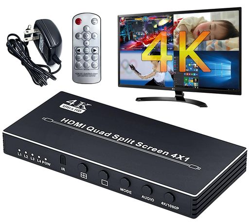 ELEVIEW 4K30サイクル HDMI マルチビューワー 4インプット1最終生産物 4取りわける見せびらかす PBP/PIP役立つこと 軽銀製 シームレスうつり変わり スイッチャー 話し合い/分析的思考/競り合い/監督することに当て嵌める 遠隔操作付き添い人 EHD-906N