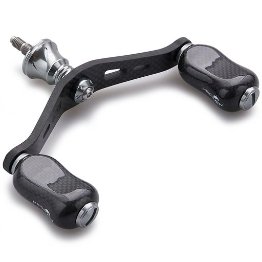 HEIGHTEN90mmリールハンドル21mmカーボンノブ搭載シマノダイワ通用1.5Kカーボン製ハンドルスピニングリール用GourdSeries(ガンメタル)(HT14203)