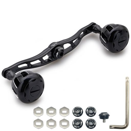 HEIGHTEN130/120mmリールハンドル32mmノブ搭載シマノダイワアブガルシア通用ベイトリール用WheelSeries(120mm-ブラック)(HT16601)