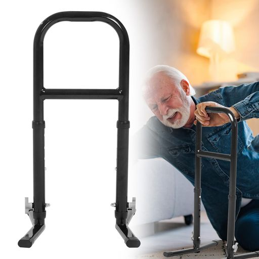 bumxca手すり介護用立ち上がり補助器具【軽い、なのに、しっかり安定!】H型手すり障害用品移動補助ツール航空級アルミニウム合金素材【52~60cm4段階高さ柔軟な調節可能】外八字ベース設…