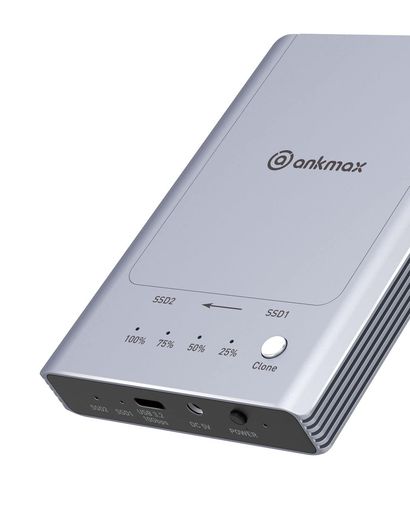AnkmaxNVMeM.2デュプリケーターM2U32CデュアルベイオフラインクローンSSD縛ステイション、手道具不必要の軽銀2ベイUSB3.210Gbps外の方SSDエンクロージャ、ワンキーシステムディスク