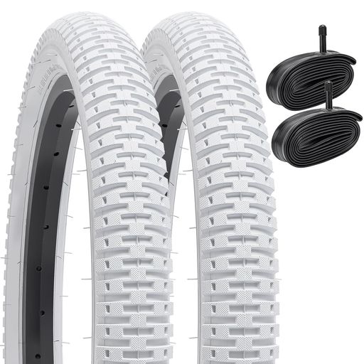 YunSCM2本セット161.95タイヤホワイト16x1.9553-305自転車タイヤカラー+16x1.75/2.125チューブ米式バルブ32mm適用16インチ1.95マウンテンバイク、クロスバイクY-263(白)