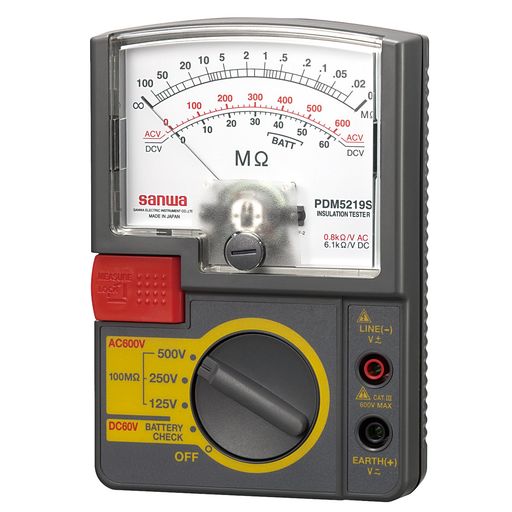 三和電気計器 SANWA アナログ絶縁抵抗計 500V/250V/125V PDM5219S|シュガーライトSTORE