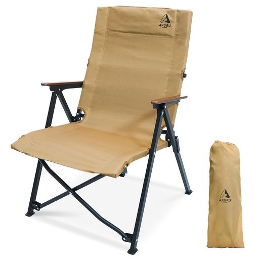 キャンプチェア折りたたみアウトドア600D生地軽量コンパクト収納耐荷重100kg【カーキ】
