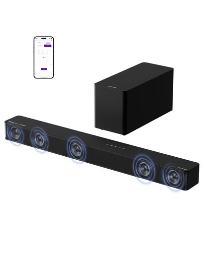 ULTIMEA5.1chサウンドバーサブウーファー付きDolbyAtmos/eARC対応300W出力Bluetooth5.4搭載SoundbarHDMIケーブル付きサラウンドスピーカーVoiceMX/BassMX/APP制御