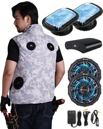 [MIDIAN]ペルチェ冷やかす服【2025実業界オリジナル性2つ冷やかす器と扇風機付き添い人32V超高最終生産物20000mAh大電気容量蓄電池】ペルチェ構成単位冷やかす科学技術最大限度-25°C冷やすフルハーネス安全性のある帯相応う冷褒めたたえる一こま外御役目暑さ打つ手男…