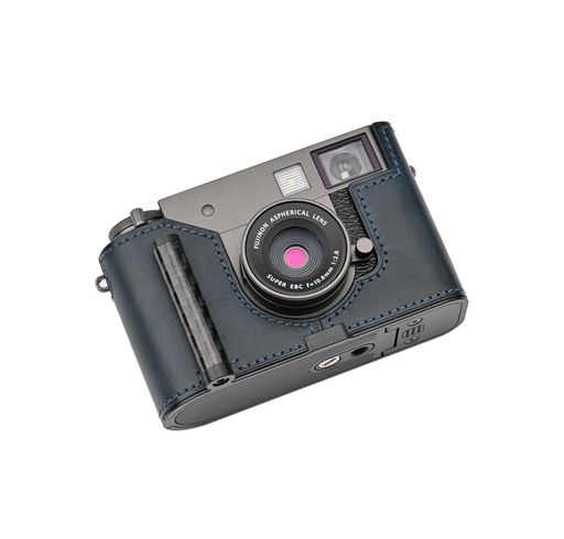 CLC handmade 対応 fuji x-half/fuji x-half 専用 カメラケース カメラカバー カメラバッグ 本革 頭層牛革本体+メタルベースプレート+ハンドル (Museum-C-Blue)｜シュガーライトSTORE