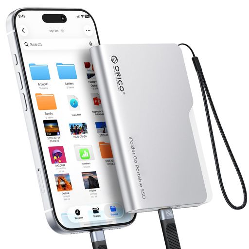 ORICOiFolderGo外信用販売SSD1TBType-C5Gbps弾丸道路伝えるiPhone17/16ProMax相応う軽銀アロイファイルフォルダ風腹積もり携帯型SSDWindows/Mac相応う経口避妊薬・マイコン・スマホ用