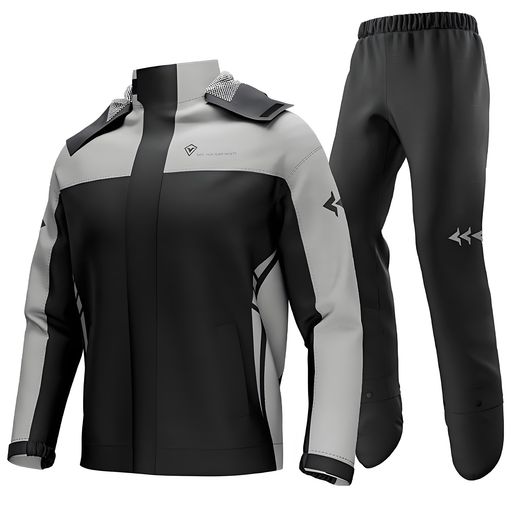 RENHEバイク用レインジャケット上下セットレインウェアメンズバイク用カッパレディースシューズカバーレインスーツ雨カッパ雨具自転車ゴルフ作業用登山防水撥水グレー2XLサイズ