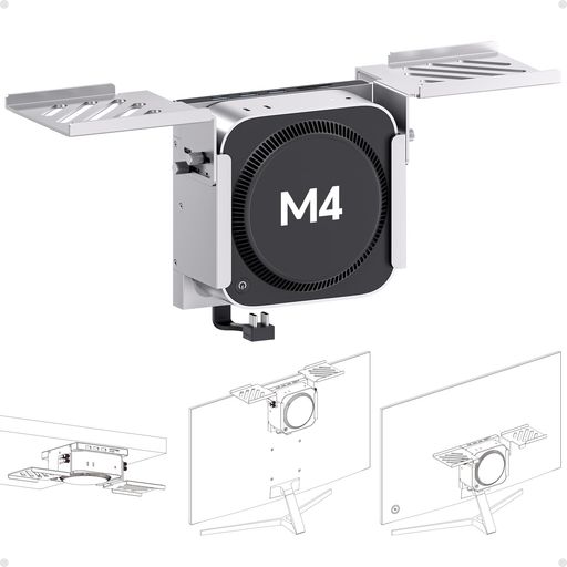 PULWTOP USB C ハブ ドッキングステーション Mac Mini M4/M4 Pro 2024 & VESAマウント対応、Mac Mini M4 ハブ (8TB NVMe SSD エンクロージャ付き)、スタンドドック (SD/TF|シュガーライトSTORE