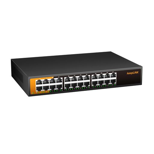 keepLiNK スイッチングハブ 24ポート Giga対応 金属筐体 静音ファンレス アンマネージスイッチ｜シュガーライトSTORE