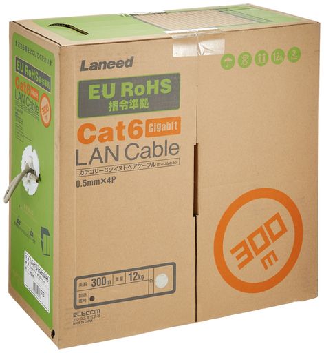 エレコム LANケーブル 300m 自作用 RoHS指令準拠 CAT6 ライトグレー LD-CT6/LG300/RS|シュガーライトSTORE