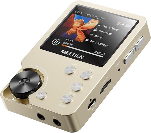 MECHENHIFIMP3プレーヤーハイレゾ快い音電気蓄音機HiFiロスレスオーディオプレーヤーアロイ製64GBマイクロSD歌留多付き添い人256GBまで取りひろげる能力のある取り締まり飾り気の無い省エネ同盟罷工一回り穴付き添い人