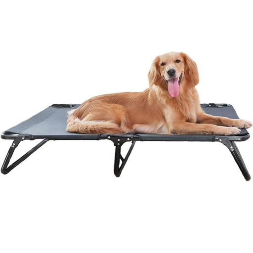 愛玩動物臥榻脚付き添い人コット型猫/犬ベッドベッドクッション耐噛み耐汚れ原料品室内室外用通年当てはめるつや消し付き添い人取りはらい可洗える持ちはこびに助けになる精神的な統合飾り気のない(折り畳み愛玩動物臥榻L)