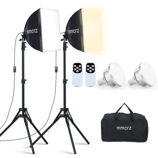 写真撮影ソフトボックス 40x40cmライトボックス LED 撮影用照明キッ 155cm調整可能三脚付き 5400K 写真照明用セット 折り畳み式スタジオ照明キット 収納バッグ付き お持ち込みやすい ポートレ…|シュガーライトSTORE