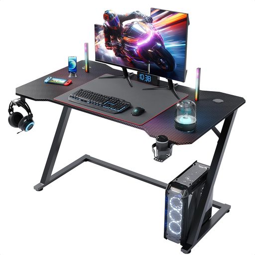 楽天市場】Claiksゲーミングデスク一枚天板マウスパッド付き炭素繊維天