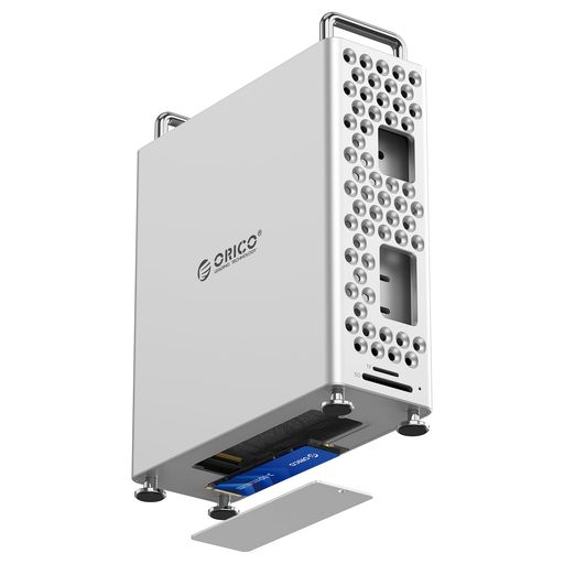 ORICO MiniPro アルミニウムドッキングスタンド for Mac mini M4、5-IN-1 USB-Cハブ10Gbps高速転送、ソフトシリコン内蔵、工具不要設置、Mac mini M4/M4 Pro用アクセサリー｜シュガーライトSTORE
