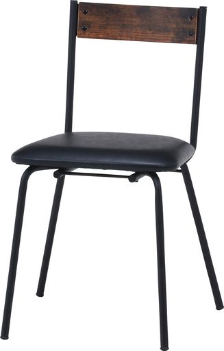 不二貿易 ダイニングチェア クッション 幅48x奥行51x高さ74cm 座面高さ45cm ブラック ヴィンテージ風 ナビア 14660|シュガーライトSTORE