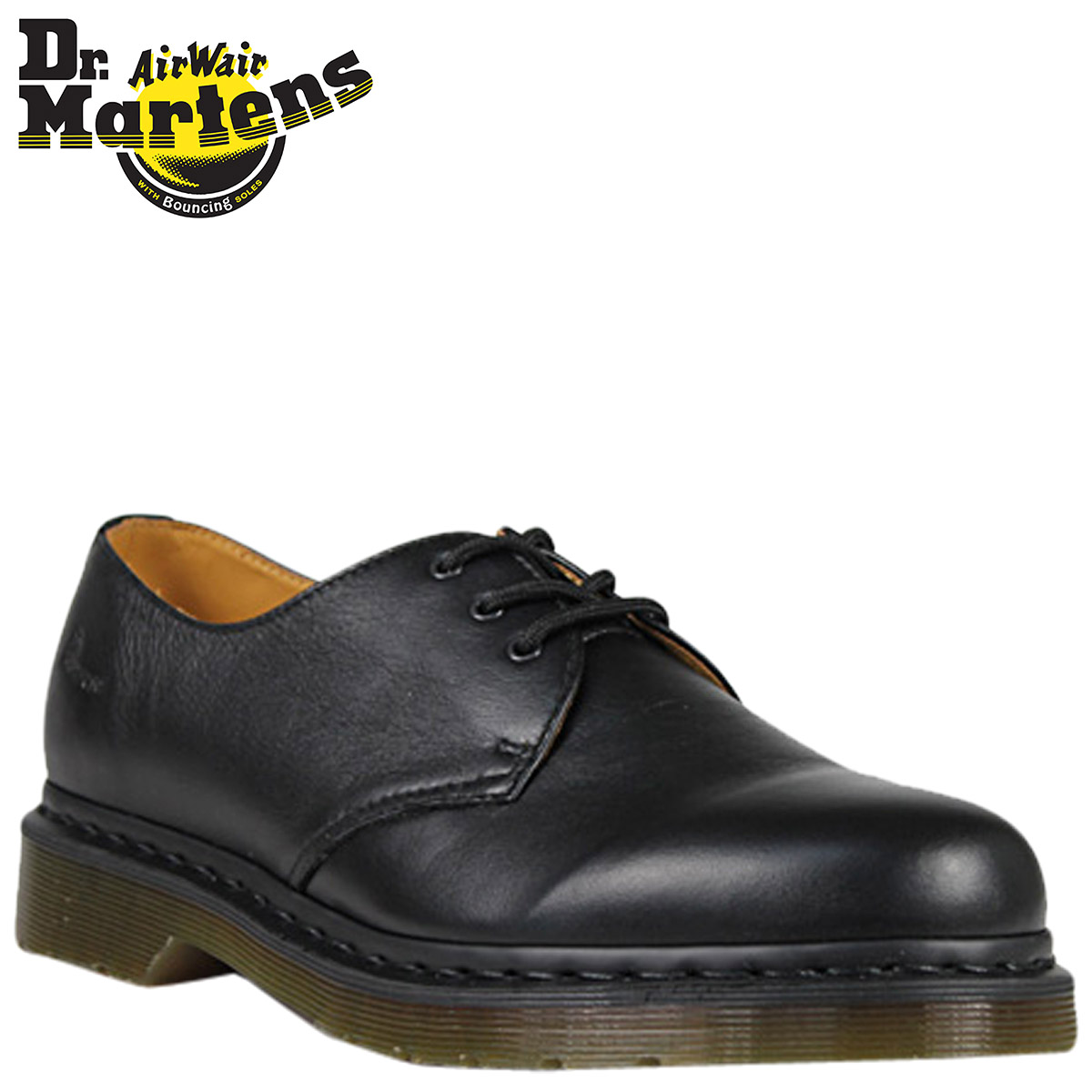 dr martens 1461 hardware 3 eye flat shoes in black