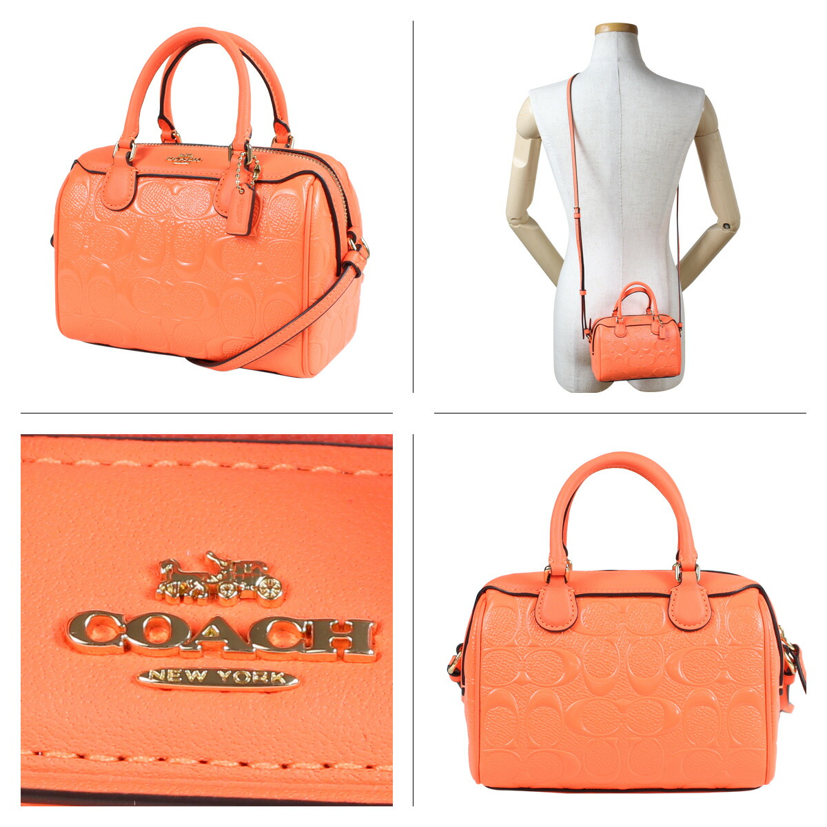 neon orange coach bag