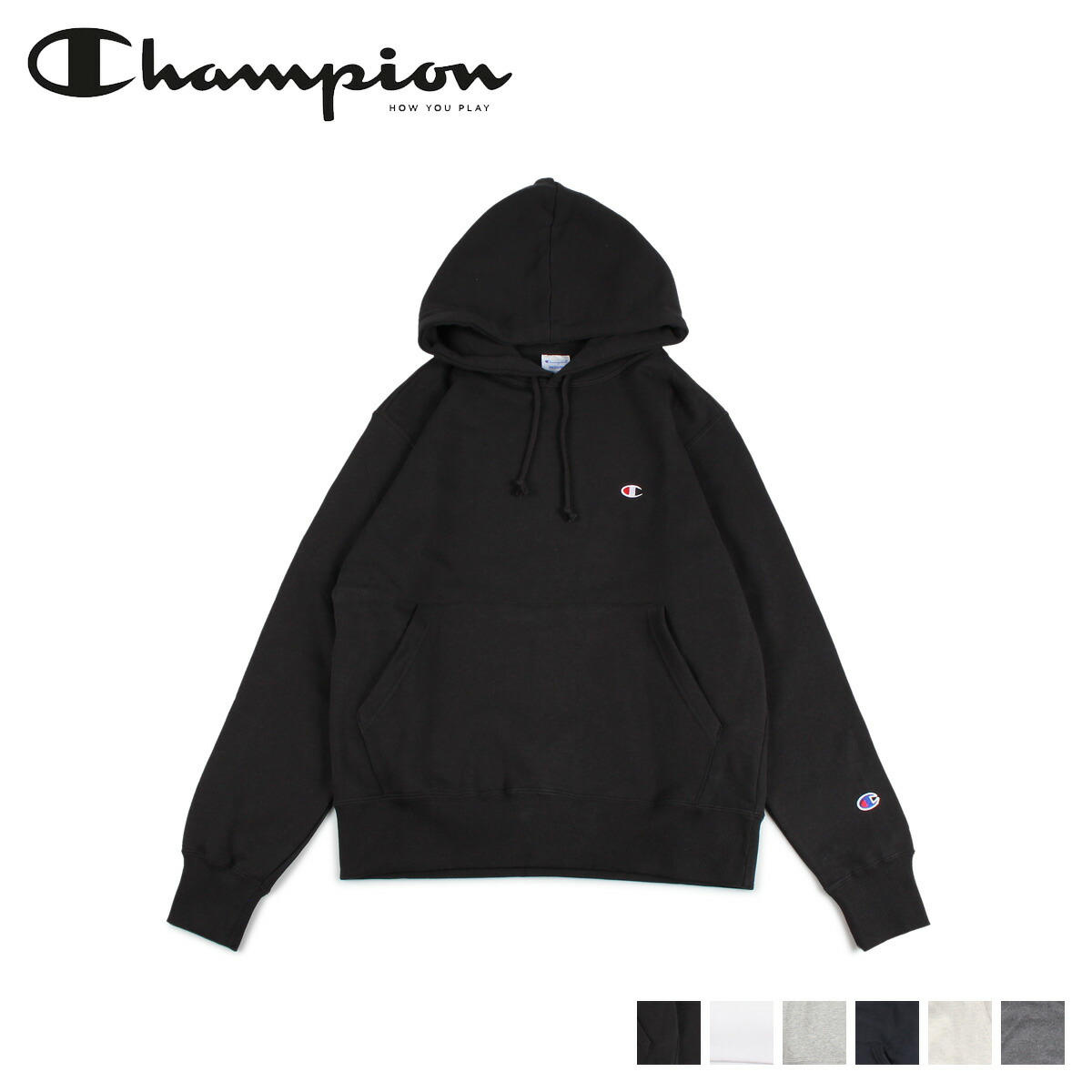 楽天市場 Champion チャンピオン パーカー スウェット プルオーバー メンズ レディース 無地 Pullover Hooded Sweatshirt ブラック ホワイト グレー ネイビー オートミール ヘザーチャコール 黒 白 C3 Q101 シュガーオンラインショップ