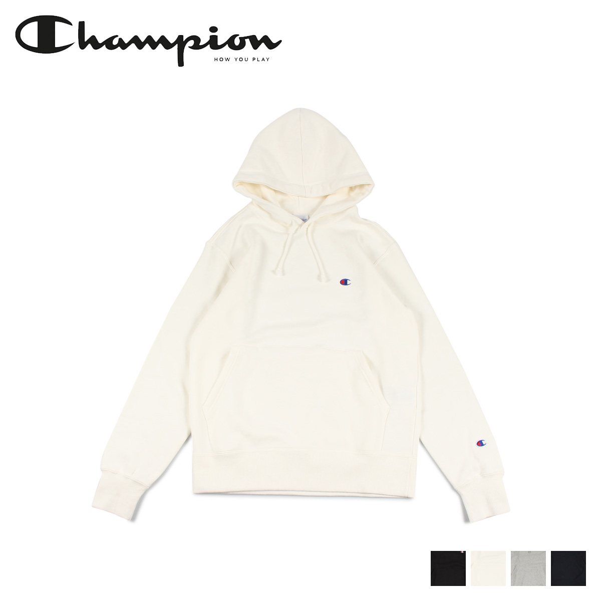 楽天市場 Champion チャンピオン パーカー スウェット プルオーバー メンズ レディース 無地 Pullover Hooded Sweatshirt ブラック オフホワイト グレー ネイビー 黒 C3 Q105 シュガーオンラインショップ