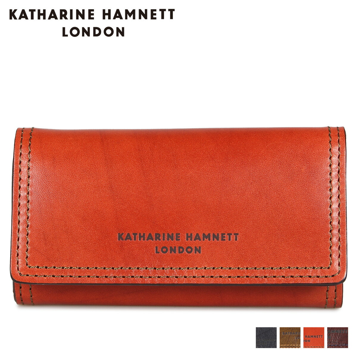 KATHARINE HAMNETT LONDON キャサリンハムネット ロンドン キーケース キーホルダー メンズ 4連 KEYCASE ネイビー オリーブ ブラウン ダークブラウン KH-1207025 5,929円
