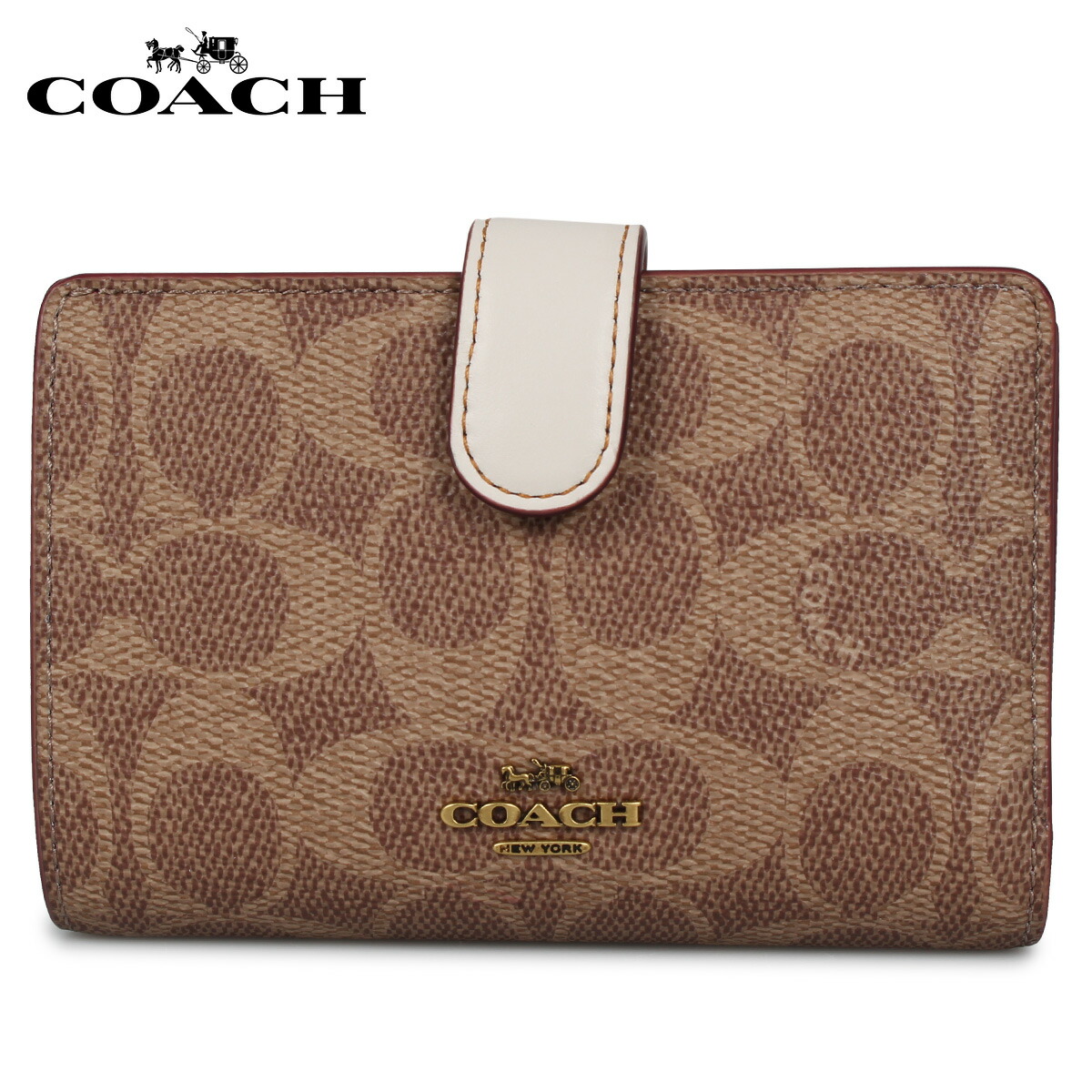 送料無料 あす楽対応 コーチ Coach 財布 レディース 二つ折り 二つ折り 最大1000円offクーポン コーチ Coach コーチ 財布 二つ折り レディース L字ファスナー ベージュ シュガーオンラインショップ