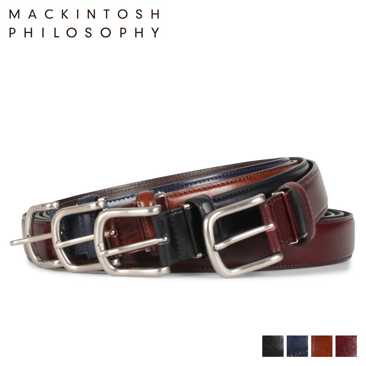 受賞店舗 楽天市場 最大1000円offクーポン Mackintosh Philosophy マッキントッシュ フィロソフィー ベルト レザーベルト メンズ 本革 バックル Leather Belt ブラック ネイビー ブラウン チョコ 黒 Map シュガーオンラインショップ 全国宅配無料